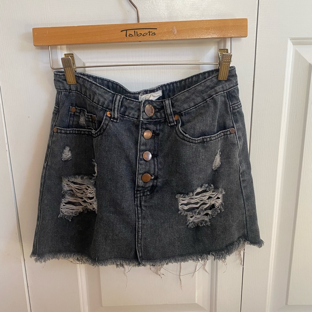 Gray High Waisted Skirt